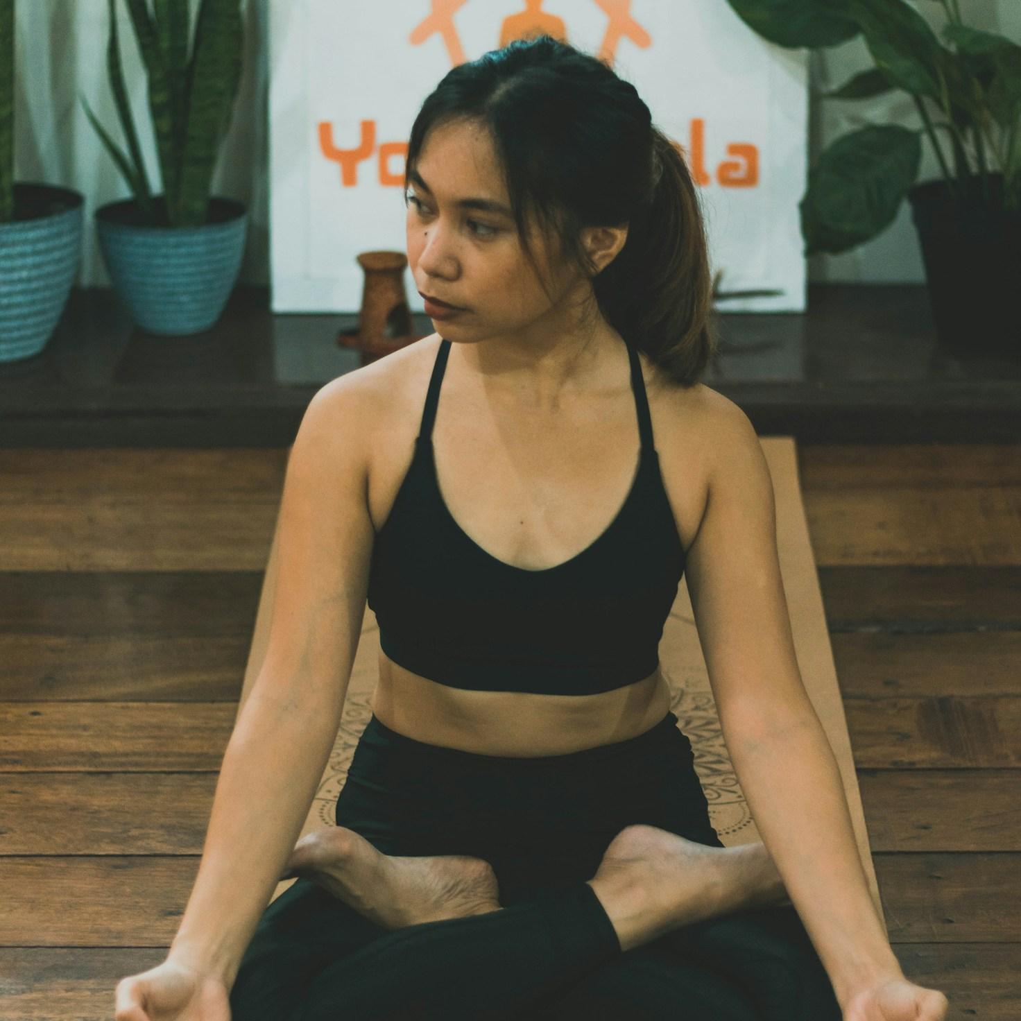 Meditation practice space with cushions arranged in circle